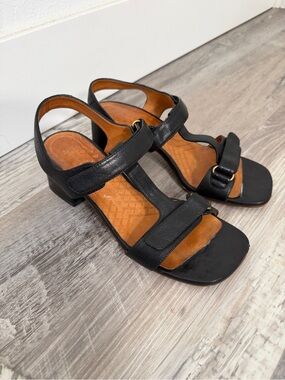 Chie Mihara Black Leather Sandals